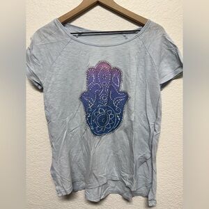 Women's Light Blue Graphic Top